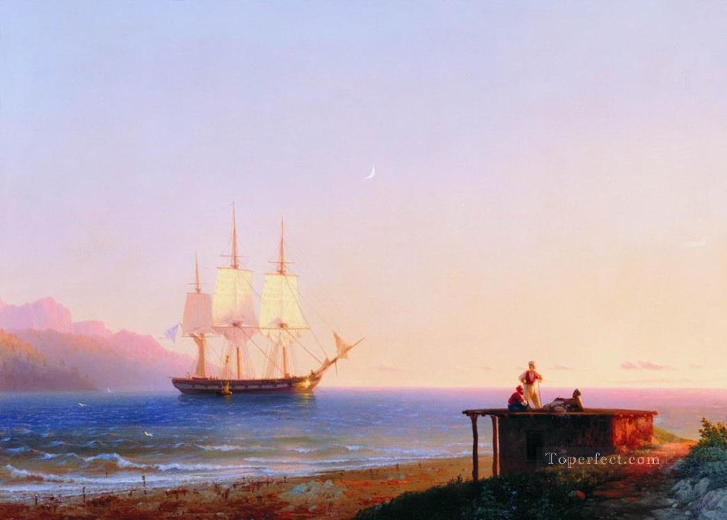 Fragata Ivan Aivazovsky a velas 1838 Seascape Pintura al óleo